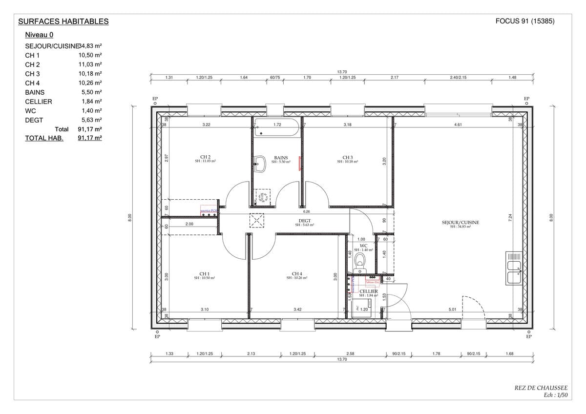Plan Rez-de-chaussée Gautier Family City