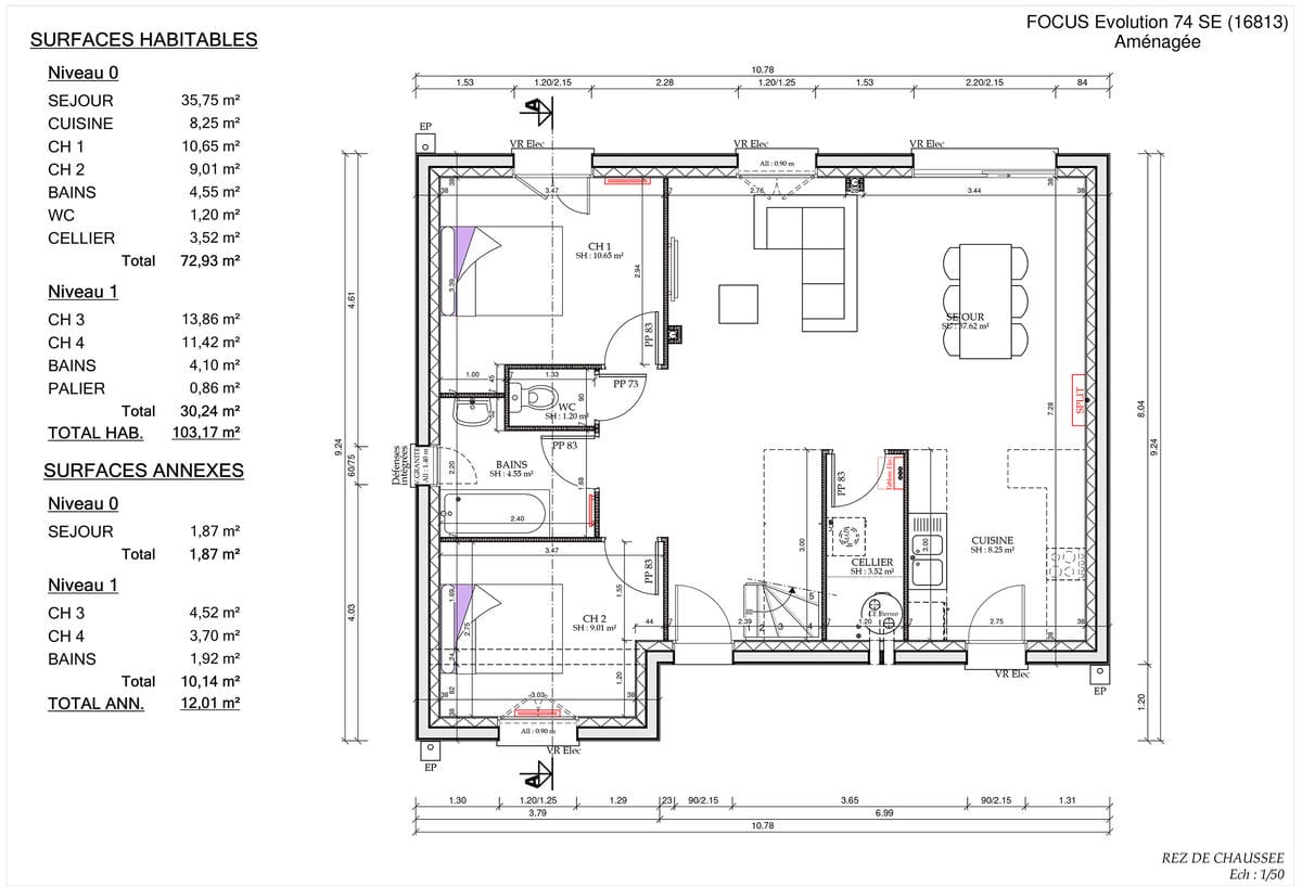 Plan Rez-de-chaussée Gautier Evo City