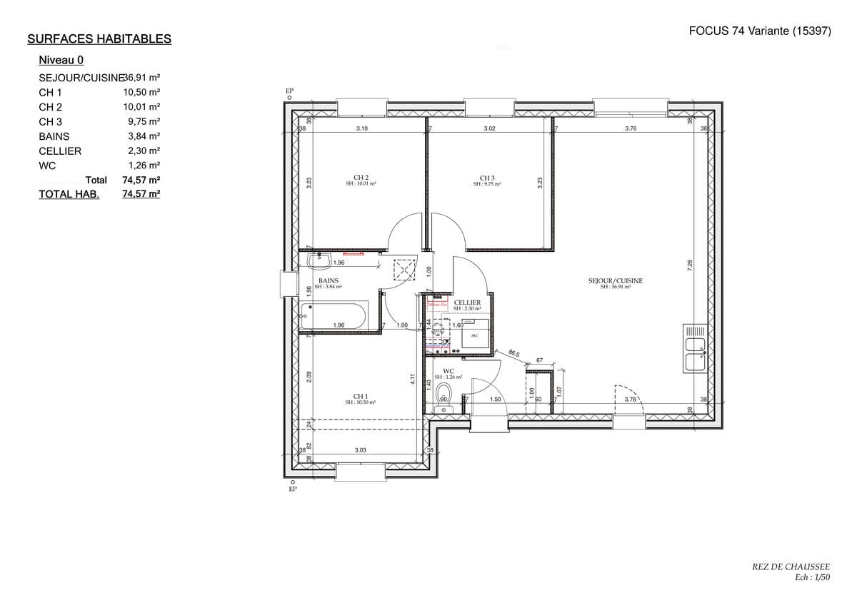 Plan Rez-de-chaussée Gautier Tiny City