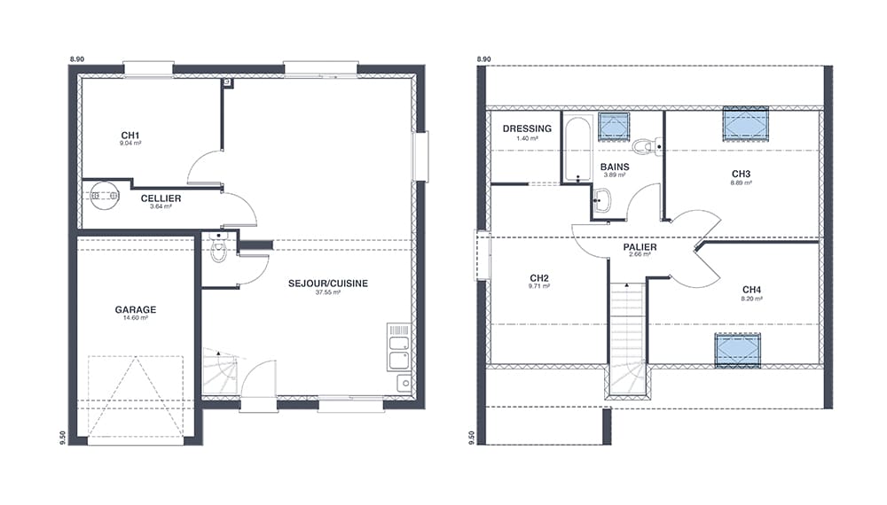 Plan Rez-de-chaussée Gautier Up