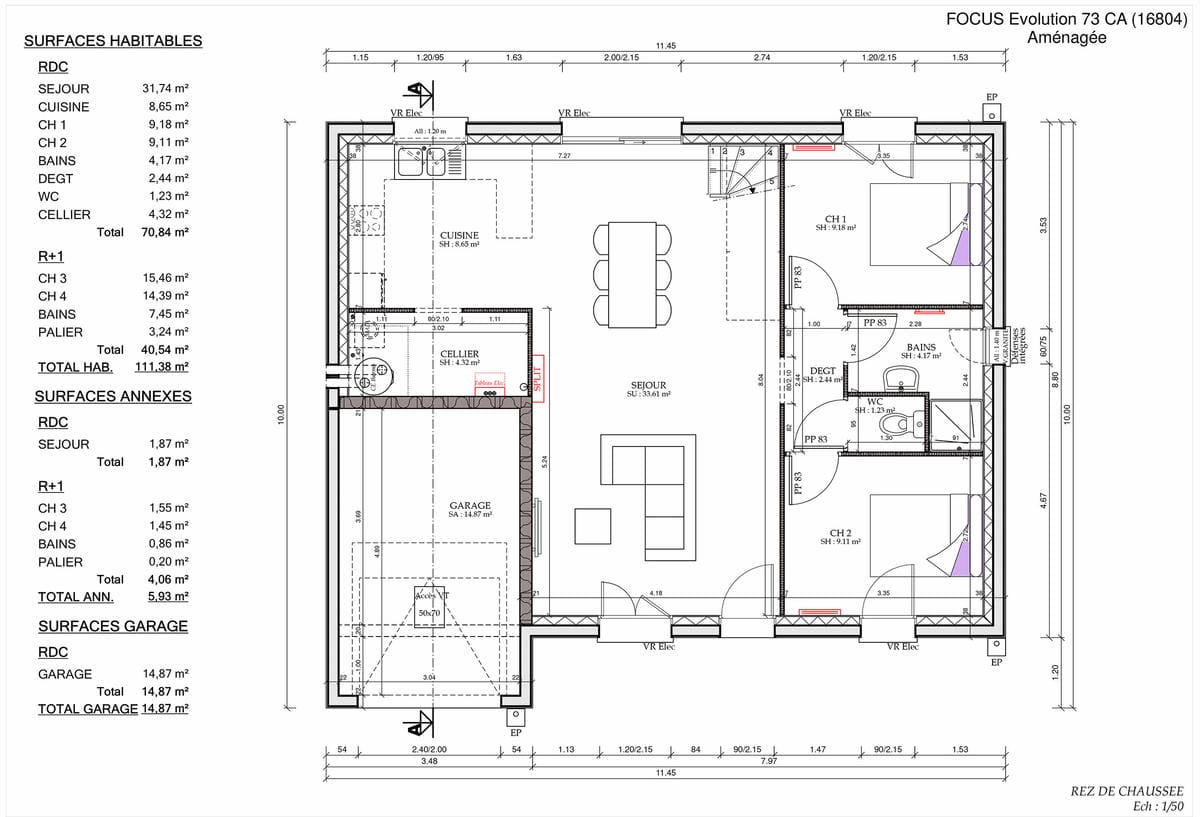 Plan Rez-de-chaussée Gautier Evo