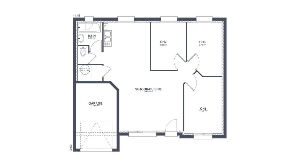 Plan Rez-de-chaussée Gautier Tiny