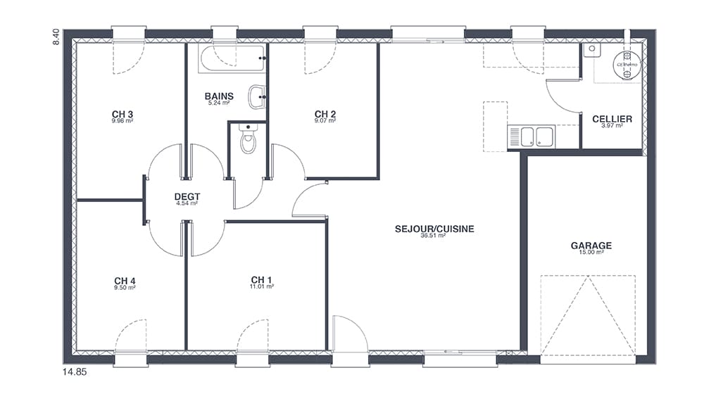 Plan Rez-de-chaussée Gautier Family